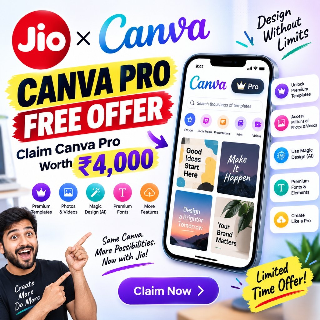 Jio Canva Pro free offer